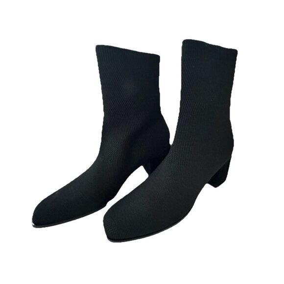 Eileen Fisher Dahlia Knit Stretch Block Heel Ankle Booties Shoes Black Size 10 - Picture 6 of 6
